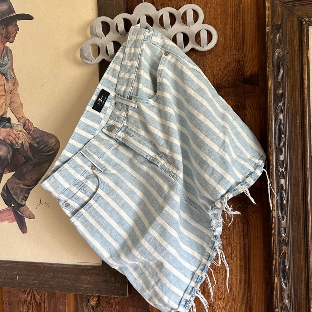 7 FAMK Blue & White Jean Skirt Size 29 New